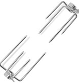 VidaXL BBQ Draaispit vorken 2 stuks staal