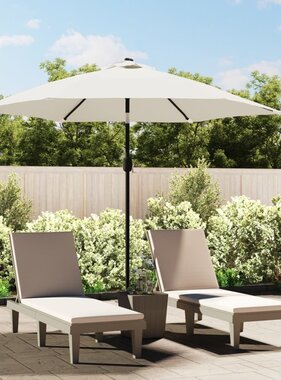 VidaXL Zweefparasol met LED 3 m zandwit