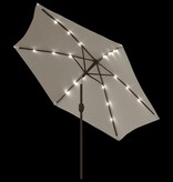 VidaXL Zweefparasol met LED 3 m zandwit