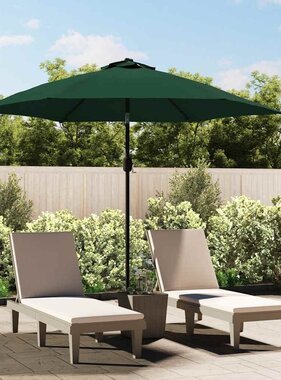 VidaXL Zweefparasol met LED 3,5 m groen