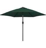 VidaXL Zweefparasol met LED 3,5 m groen