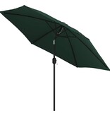 VidaXL Zweefparasol met LED 3,5 m groen