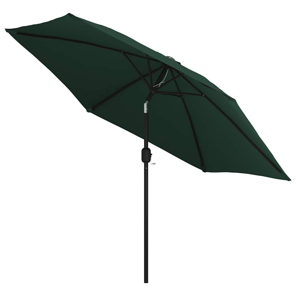 VidaXL Zweefparasol met LED 3,5 m groen