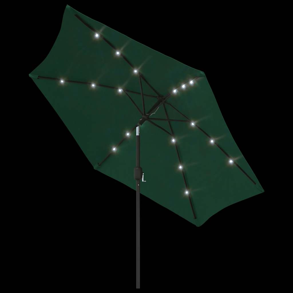 VidaXL Zweefparasol met LED 3,5 m groen