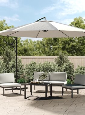 VidaXL Zweefparasol 3,5 m zandwit