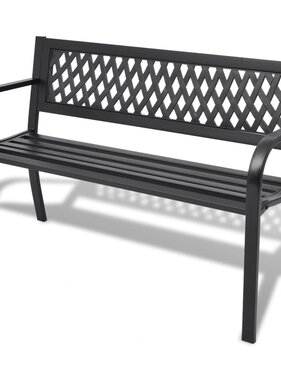 VidaXL Tuinbank 118 cm staal zwart