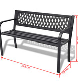 VidaXL Tuinbank 118 cm staal zwart