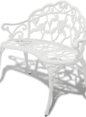 VidaXL Tuinbank 100 cm gietaluminium wit