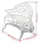 VidaXL Tuinbank 100 cm gietaluminium wit