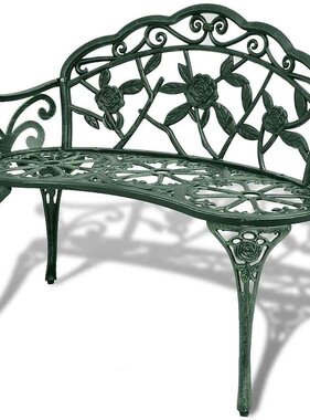 VidaXL Tuinbank 100 cm gietaluminium groen
