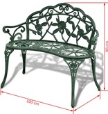 VidaXL Tuinbank 100 cm gietaluminium groen