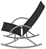 VidaXL Tuinschommelstoelen 2 st staal en textileen zwart