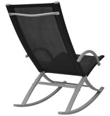 VidaXL Tuinschommelstoelen 2 st staal en textileen zwart