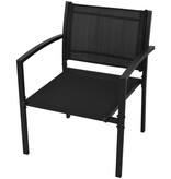 VidaXL 4-delige Loungeset textileen zwart