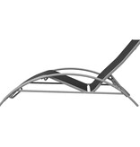 VidaXL Ligbedden met tafel aluminium zwart