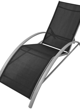 VidaXL Ligbed aluminium zwart