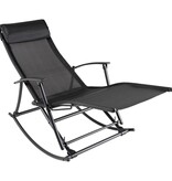 VidaXL Tuinschommelstoel staal en textileen zwart