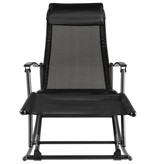 VidaXL Tuinschommelstoel staal en textileen zwart