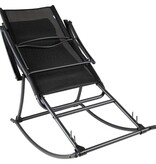 VidaXL Tuinschommelstoel staal en textileen zwart