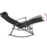 VidaXL Tuinschommelstoel staal en textileen zwart