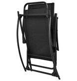 VidaXL Tuinschommelstoel staal en textileen zwart