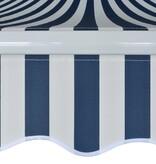VidaXL Luifel handmatig uitschuifbaar 500 cm blauw en wit