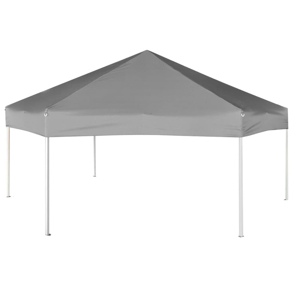 VidaXL Partytent pop-up zeshoekig met 6 zijwanden 3,6x3,1 m grijs