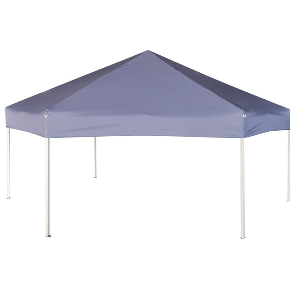 VidaXL Partytent met zijwanden pop-up zeshoekig 3,6x3,1 m donkerblauw