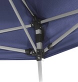 VidaXL Partytent met zijwanden pop-up zeshoekig 3,6x3,1 m donkerblauw