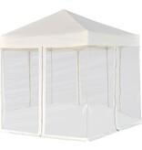 VidaXL Partytent pop-up zeshoekig met 6 zijwanden 3,6x3,1 m crèmewit