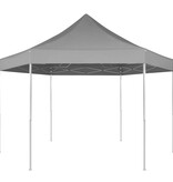 VidaXL Partytent pop-up zeshoekig inklapbaar 3,6x3,1 m grijs
