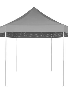 VidaXL Partytent pop-up zeshoekig inklapbaar 3,6x3,1 m grijs