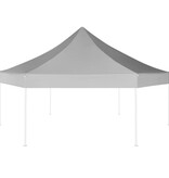 VidaXL Partytent pop-up zeshoekig inklapbaar 3,6x3,1 m grijs