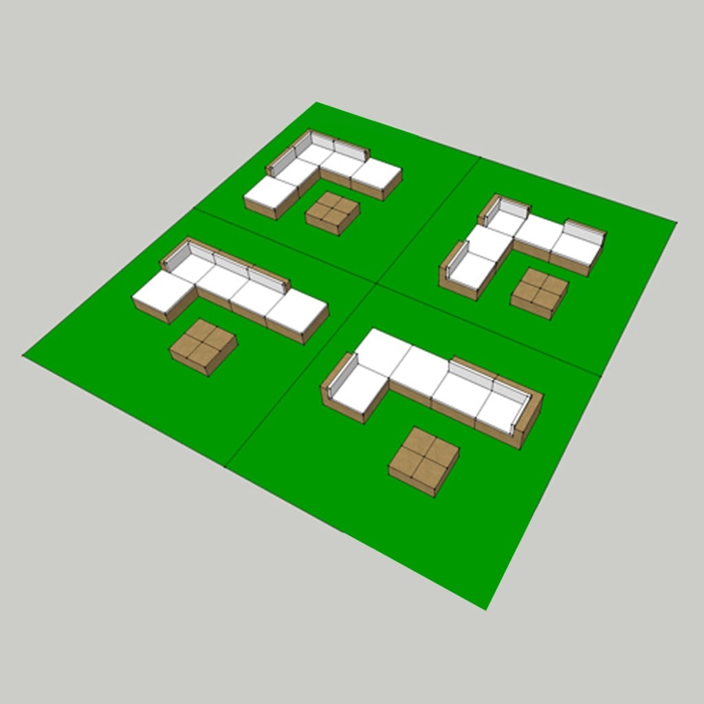 VidaXL 6-delige Loungeset met kussens poly rattan zwart