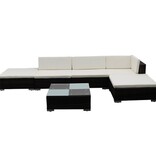 VidaXL 6-delige Loungeset met kussens poly rattan bruin