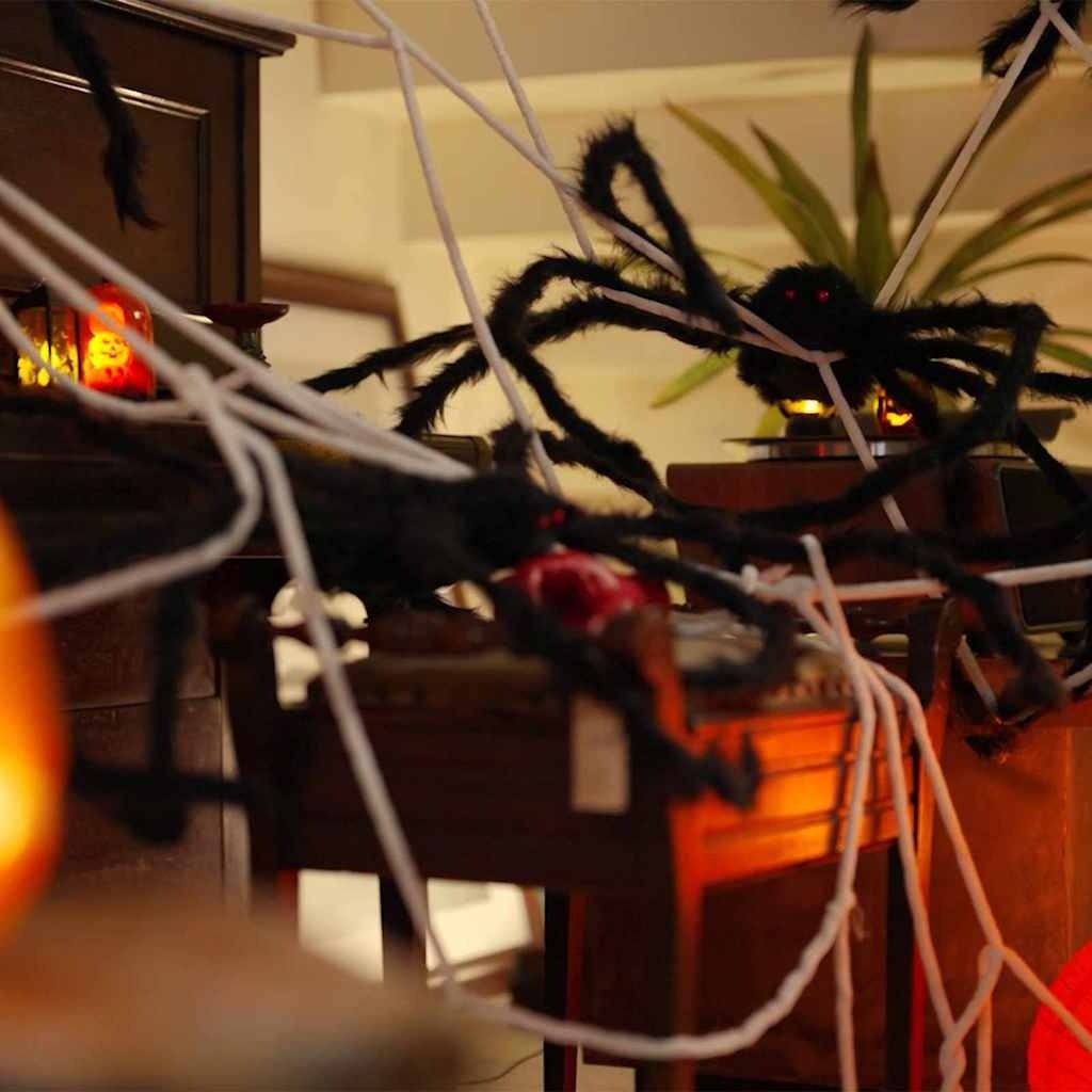 VidaXL home trainer 4 pcs Zwart en wit 150 cm Polyester