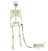 VidaXL Halloween Decoratie Skelet met Hond 2 pcs Wit 155 cm Kunststof