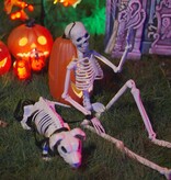 VidaXL Halloween Decoratie Skelet met Hond 2 pcs Wit 155 cm Kunststof