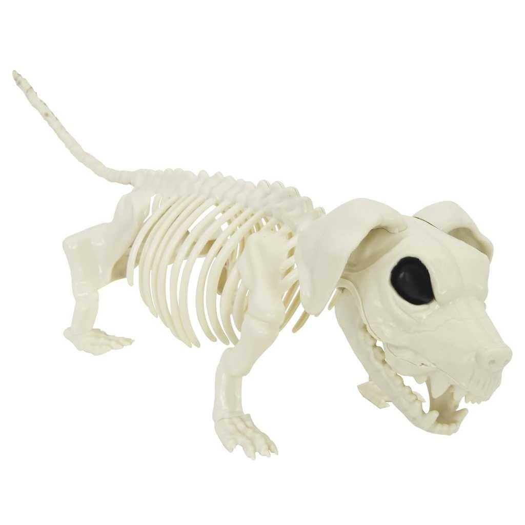 VidaXL Halloween Decoratie Skelet met Hond 2 pcs Wit 155 cm Kunststof