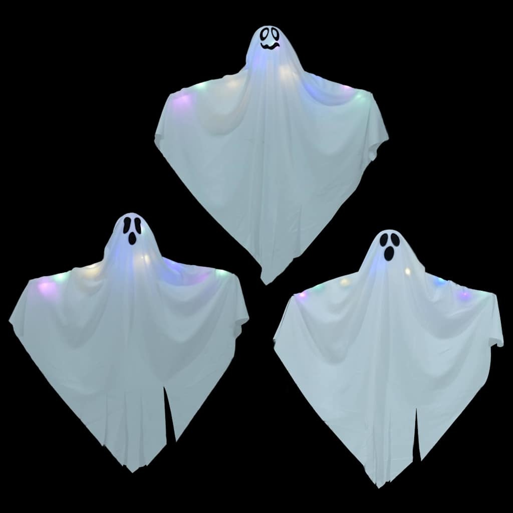VidaXL Halloween Hangende Spook 3 pcs Wit 52 x 62 cm Polyester