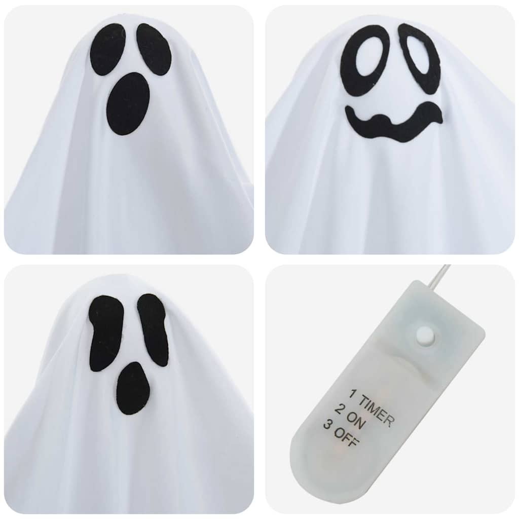 VidaXL Halloween Hangende Spook 3 pcs Wit 52 x 62 cm Polyester