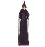 VidaXL Halloween pratende heks with LEDs Paars 125 x 216 cm Polyester