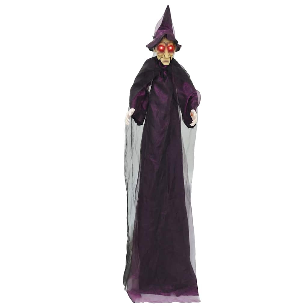 VidaXL Halloween pratende heks with LEDs Paars 125 x 216 cm Polyester