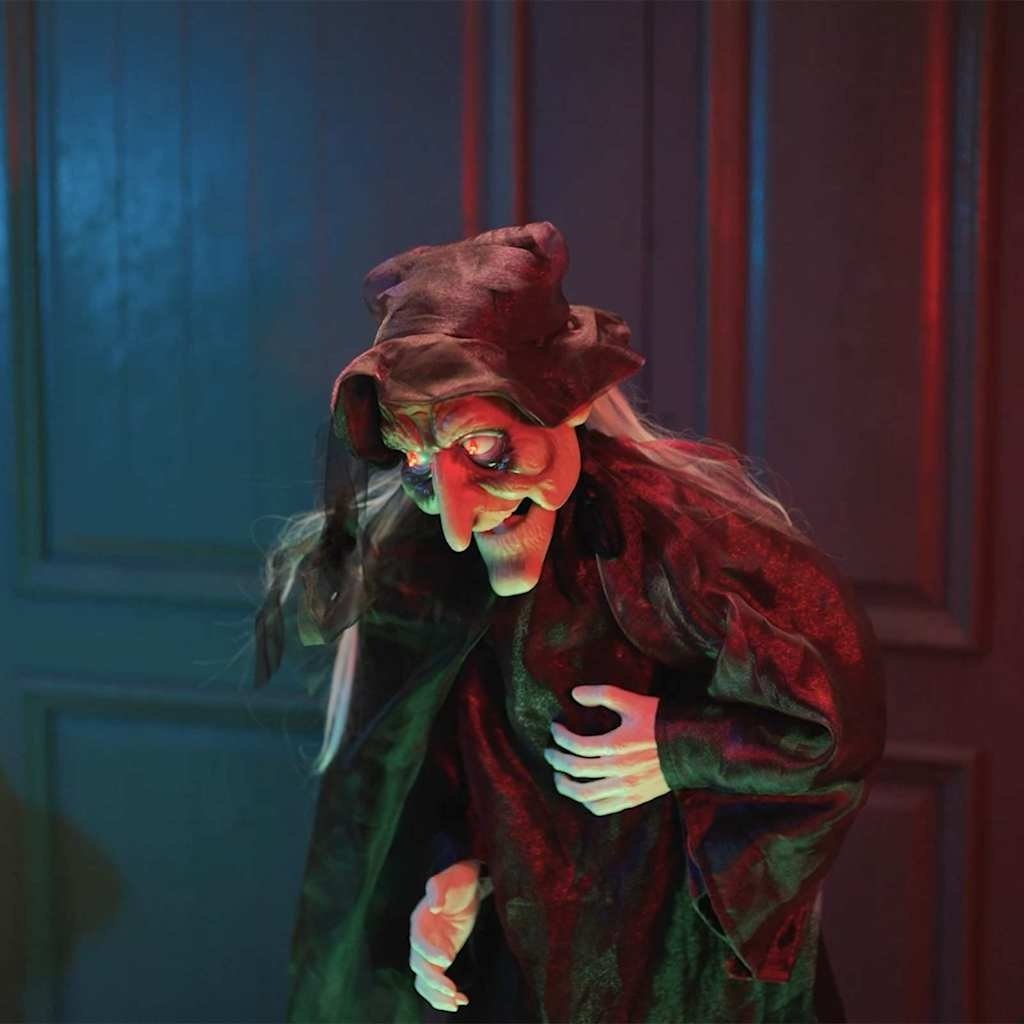 VidaXL Halloween pratende heks with LEDs Paars 125 x 216 cm Polyester