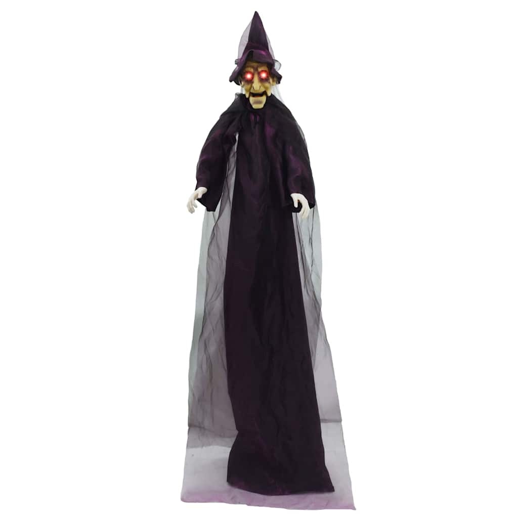 VidaXL Halloween pratende heks with LEDs Paars 125 x 216 cm Polyester