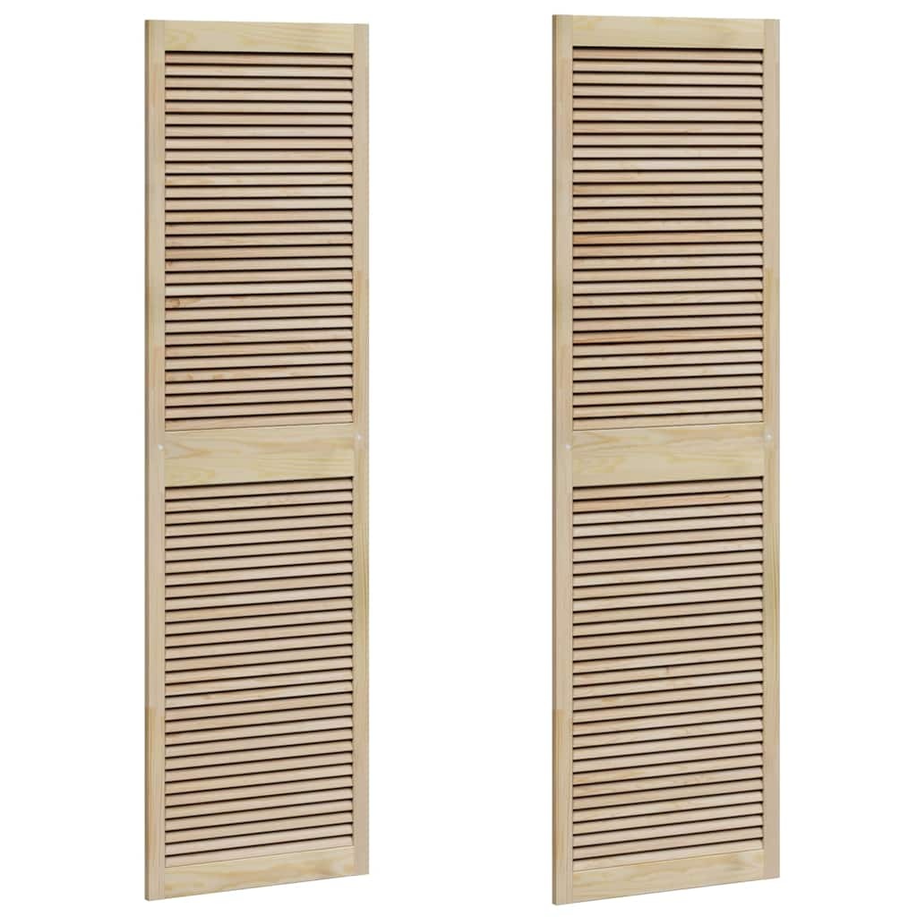 VidaXL Kastdeur 2 pcs Naturel 140.5 x 2.1 x 49.5 cm Massief grenenhout