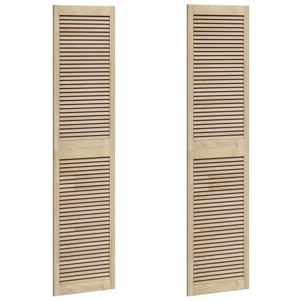 VidaXL Kastdeur 2 pcs Naturel 140.5 x 2.1 x 49.5 cm Massief grenenhout