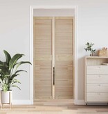 VidaXL Kastdeur 2 pcs Naturel 140.5 x 2.1 x 49.5 cm Massief grenenhout