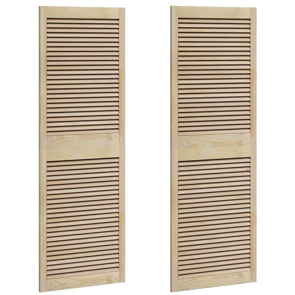 VidaXL Kastdeur 2 pcs Naturel 140.5 x 2.1 x 49.5 cm Massief grenenhout