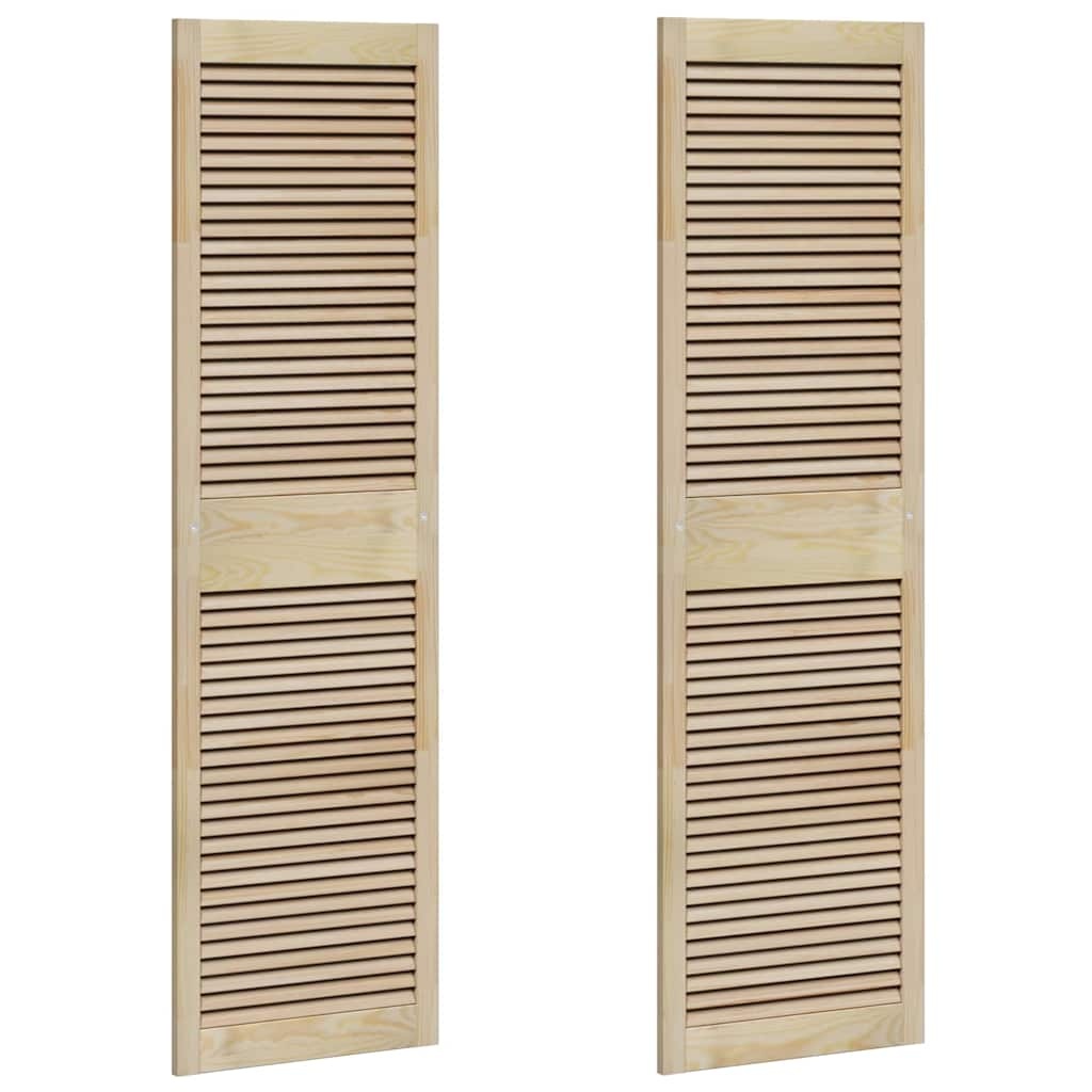 VidaXL Kastdeur 2 pcs Naturel 140.5 x 2.1 x 49.5 cm Massief grenenhout